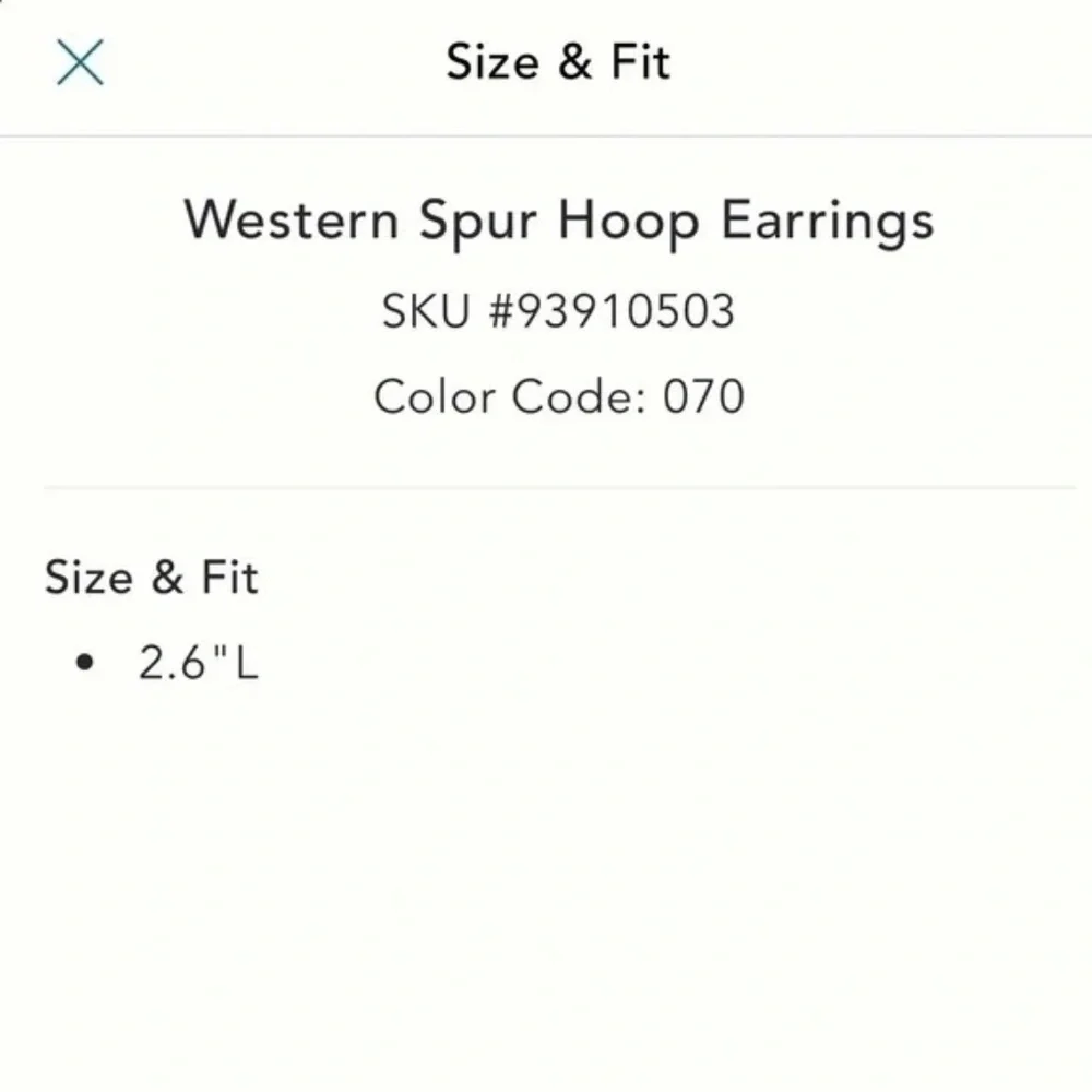 Anthropologie Western Spur Hoop Earrings in Gold